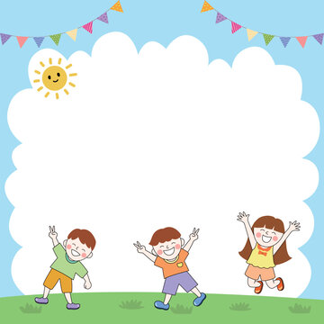 a frame with children	