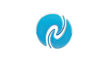 Abstract Blue Swirl Logo on White Background