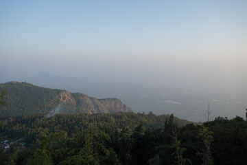 A scenic viewpoint in Yercaud, Tamil Nadu. Panoramic views of the mountains.