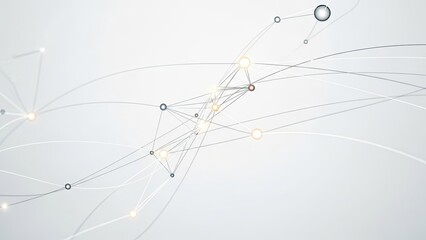 Stunning network connections with glowing nodes on modern gray background
