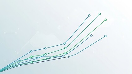 Multiple colorful lines showing growth and progress on a light background