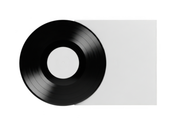 Vintage vinyl record isolated on transparent background