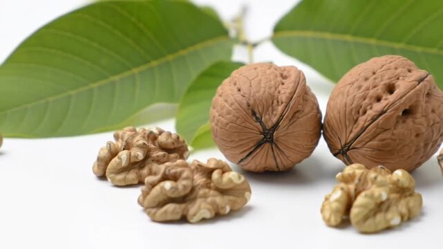 walnuts on a wooden table