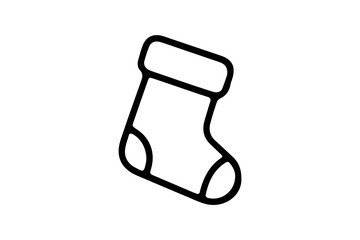 Christmas Stocking Outline Icon vector