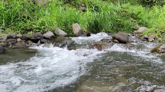 small river flowing through the river, Java, Indonesia, South East Asia