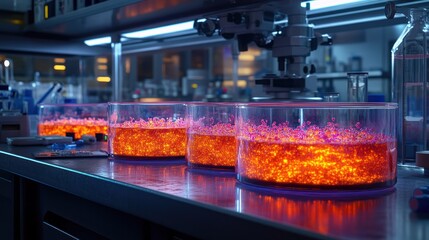 Laboratory experiments with glowing liquids