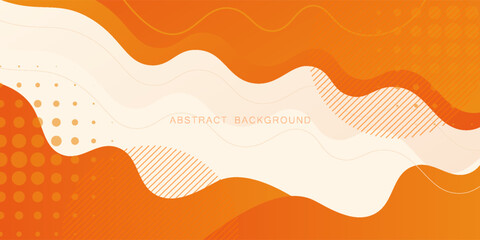 Abstract colorful orange banner wave background. Fluid shapes color pattern on white background. Simple banner trendy shapes design. Eps10 vector