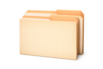 Manila folder stack organizing documents, archiving important business data, and managing office paperwork transparent background