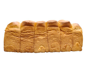 Large Bread loaf. Crispy Baked golden color. isolated on white background with clipping path