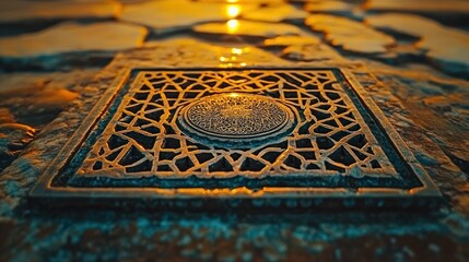 Ornate metal cover, intricate design