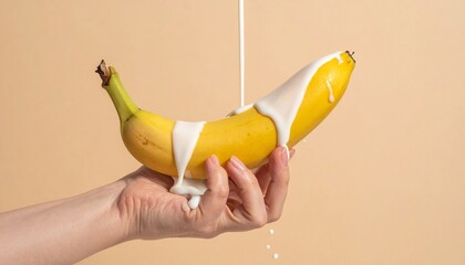 バナナを持っている女性の手の写真