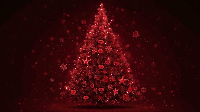 Christmas tree in style of horror fantasy adventure theme, stranger carnivorous plant starfish