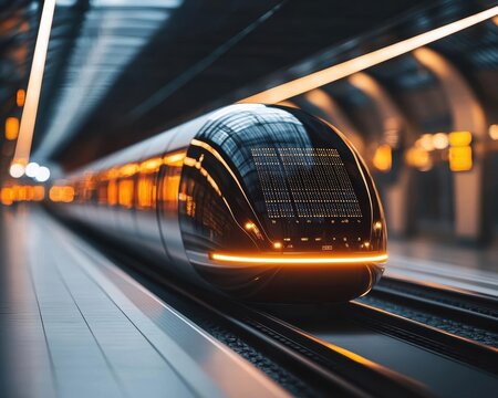 Solarpowered hyperloop pod with integrated solar charging system, revolutionizing highspeed sustainable transportation