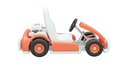 Fototapeta premium Orange Go-Kart Isolated on White Background
