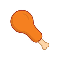 chicken thigh icon vector illustration