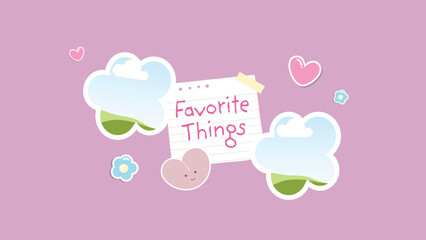 Fototapeta premium Pink Cute Playful Birthday wishing card