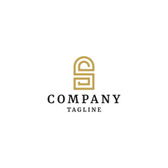 Luxury letter S logo design with elegant gold monoline style