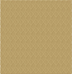A light brown textured fabric seamless pattern featuring a diamond and floral motif isolated on transparent background