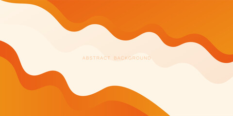 Abstract colorful orange banner wave background. Fluid shapes color pattern on white background. Simple banner trendy shapes design. Eps10 vector