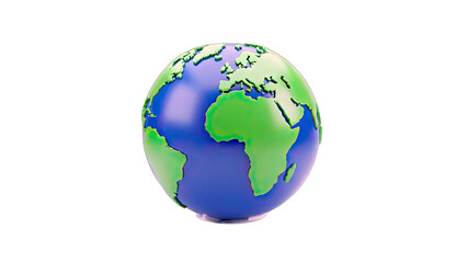 3D Globe on White Background