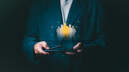 Searching, selecting employees for recruitment, human resource management, or assessing candidates in digital recruitment processes. Concepts of HR technology and workforce optimization.