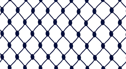 Naklejka premium A seamless vector graphic featuring a dark blue diamond-shaped net pattern on a clean white background, perfect for modern design projects.