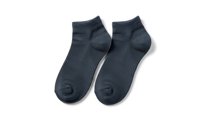 Unisex charcoal blue color Low Cut Socks flat lay Mockup