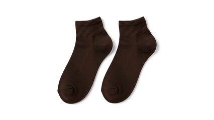Unisex dark brown color Low Cut Socks flat lay Mockup