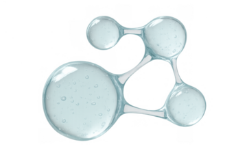 Skincare gel forming a molecular structure concept for science, dermatology, beauty product, and cosmetic ingredient innovation