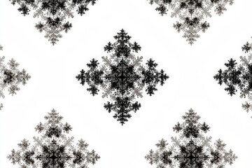 Abstract, symmetrical pattern of intricate, repeating shapes