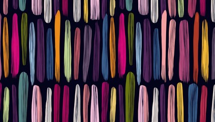 Vibrant, abstract pattern of vertical brushstrokes in various colors