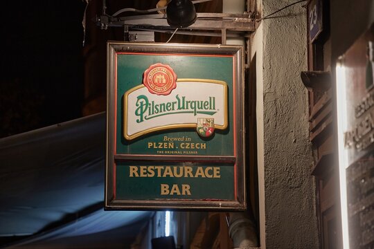 Pilsner Urquell beer pub sign