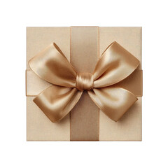 Elegant golden ribbon tied in a bow atop a luxurious gift box