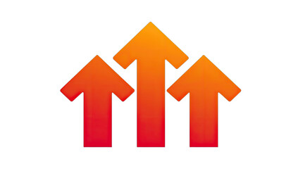 Three upward pointing arrows with gradient colors on black background