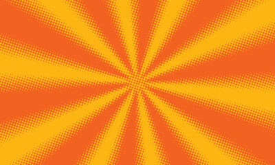 Orange halftone background design in comic style