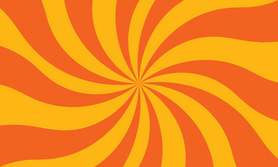 Vector background with rounded orange light rays