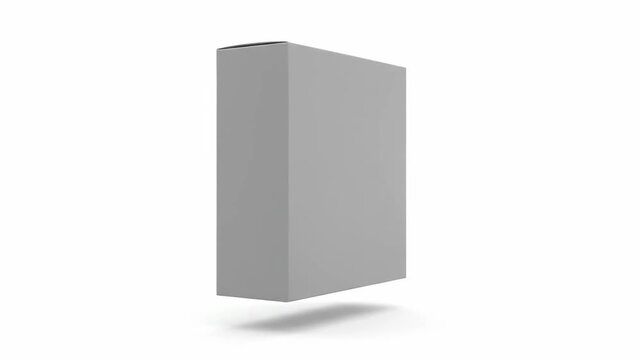 A plain gray rectangular box isolated on a white background with a subtle shadow underneath.