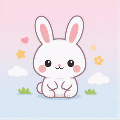 Fototapeta premium easter bunny with easter eggs