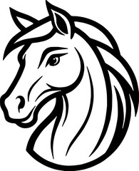 horse head silhouette black