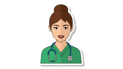 Fototapeta premium Illustration of a Female Doctor with Stethoscope