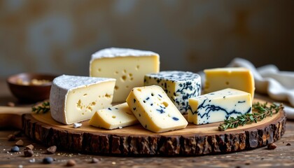 Artisanal Cheese Board with Warm Natural Lighting