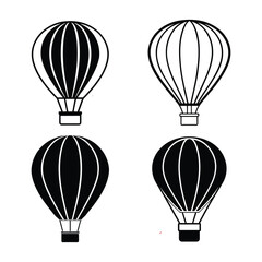 hot air balloon vector  illustration,Hot air balloon icon symbol pictogram. outline black style © Nirmal