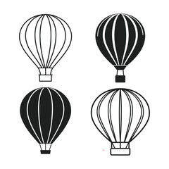 hot air balloon vector  illustration,Hot air balloon icon symbol pictogram. outline black style © Nirmal