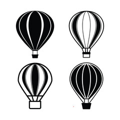 hot air balloon vector  illustration,Hot air balloon icon symbol pictogram. outline black style © Nirmal