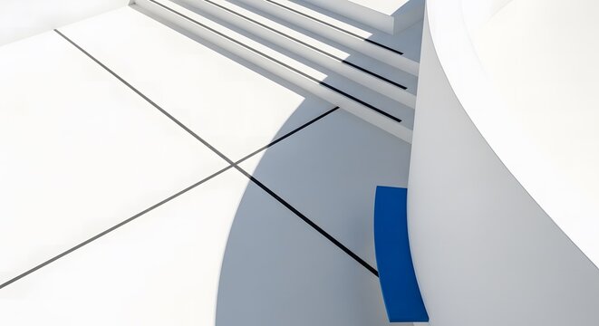 Abstract Minimalist Architecture White Walls, Geometric Lines, a