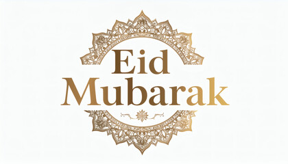 Elegant Eid Mubarak typography with Islamic ornaments and modern minimalist style