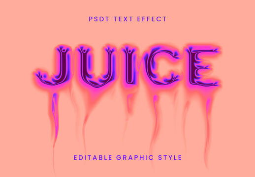 Purple Slime Glossy Text Effect Liquid Drip Font
