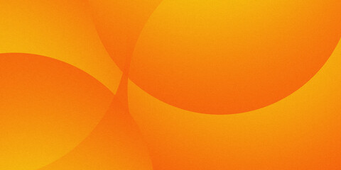 Abstract yellow orange gradation background with fine grain texture and modern dynamic overlapping curves,or circle shapes