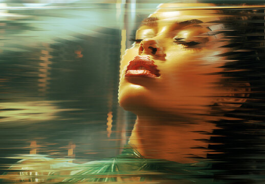 Green And Gold Frequency Wave Photo Effect