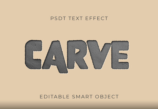 Gray Engraved Text Effect Rough Carved Bold Font